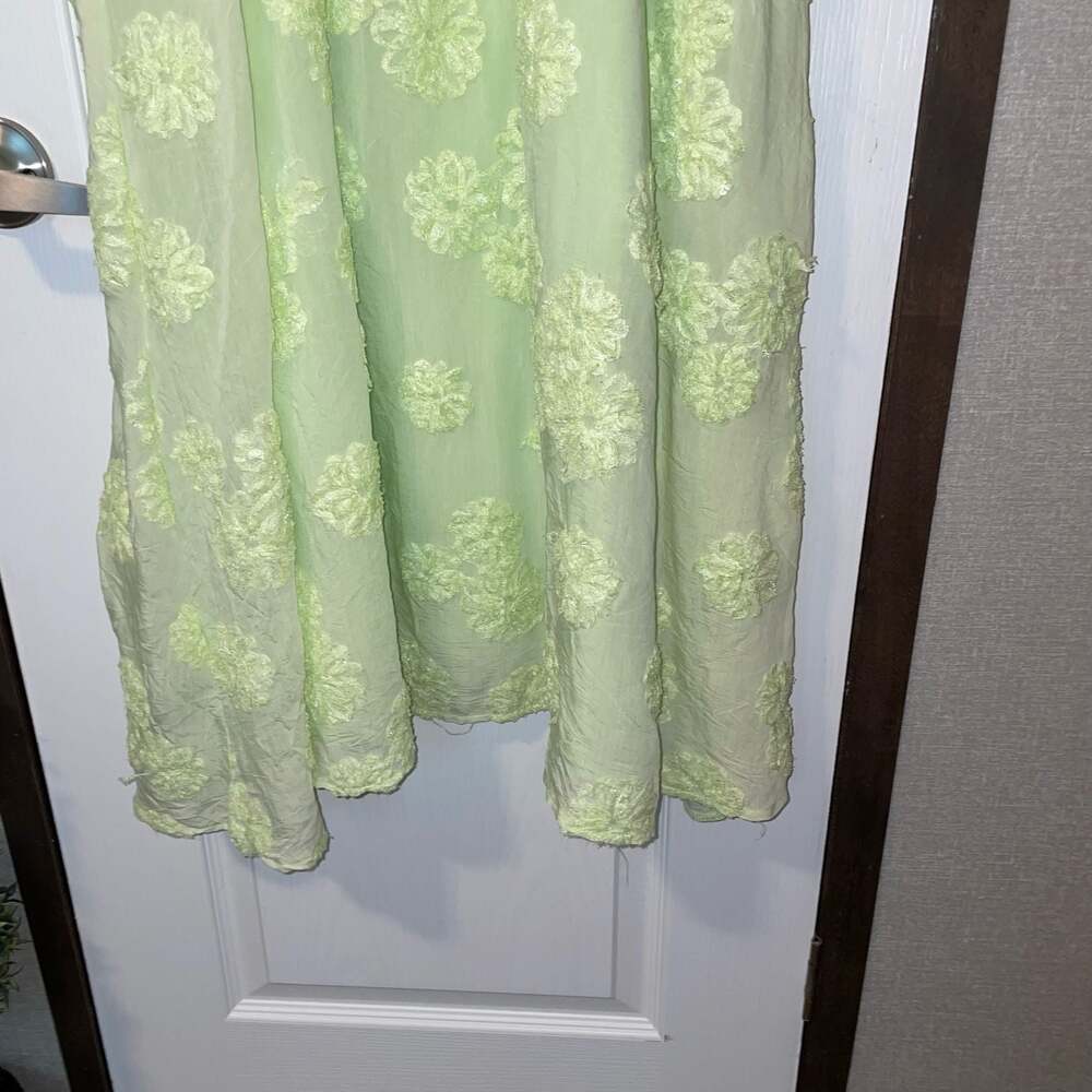 Pink Diamond Lime Green Floral Maxi Dress Whimsy - Picture 2 of 11